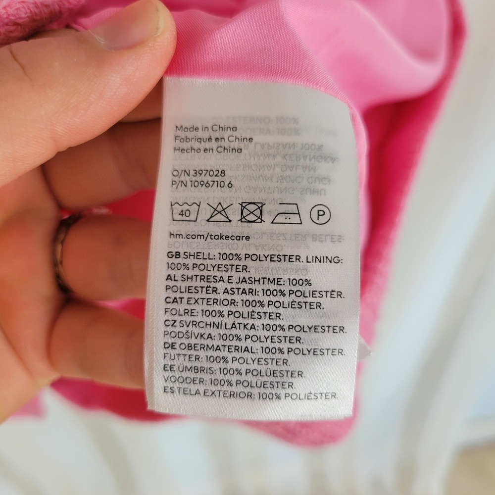 H&M Pink Tweed Blazer Jacket - Picture 8 of 10